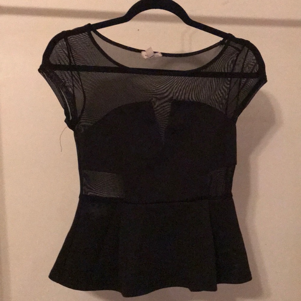 Black mesh top